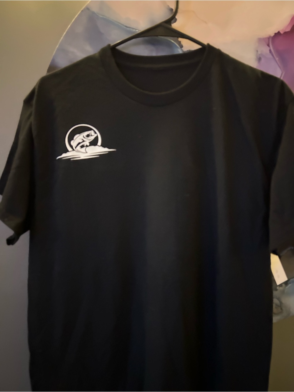 Men's Black Short-Sleeve Graphic Crewneck T-Shirt